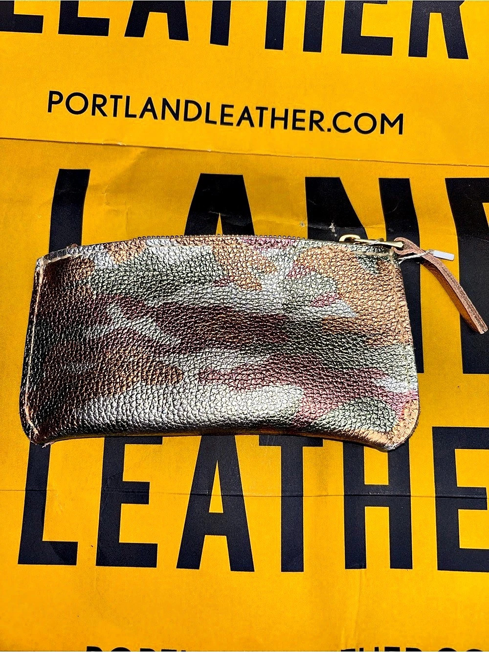Portland Leather Canoe Zip Pouch - Camuflash - Metallic Camo